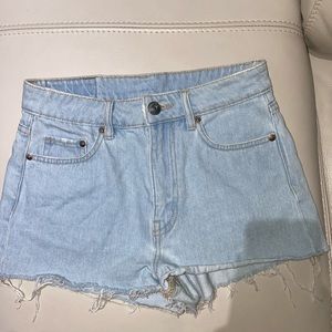 Light wash jean shorts